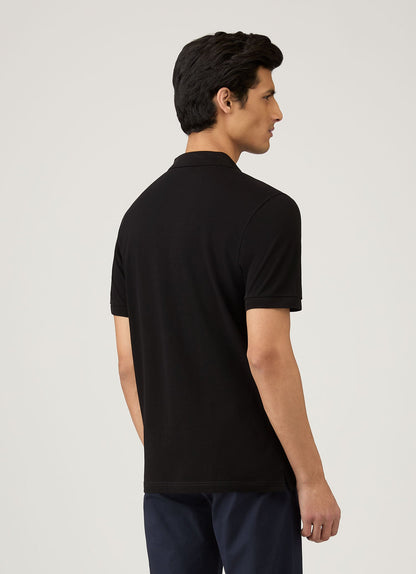 Mens Cotton Pique Polo Shirt Black Mpol1028