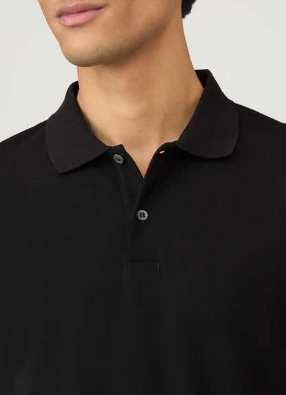 Mens Cotton Pique Polo Shirt Black Mpol1028