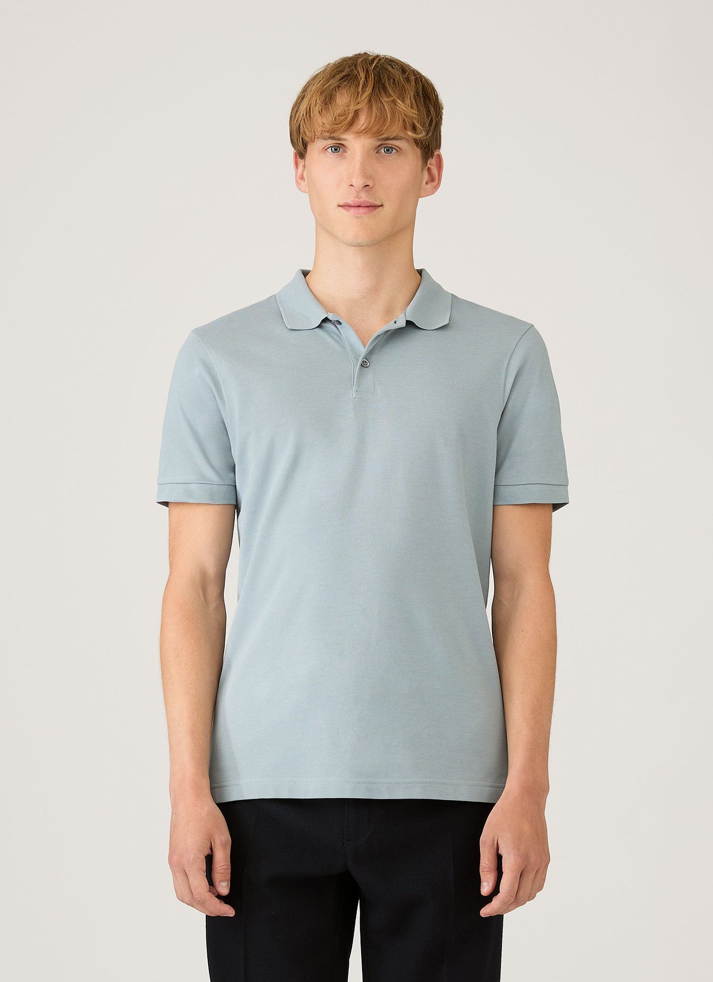 Mens Pique Polo Shirt In Stone Blue Mpol1028 Buwt