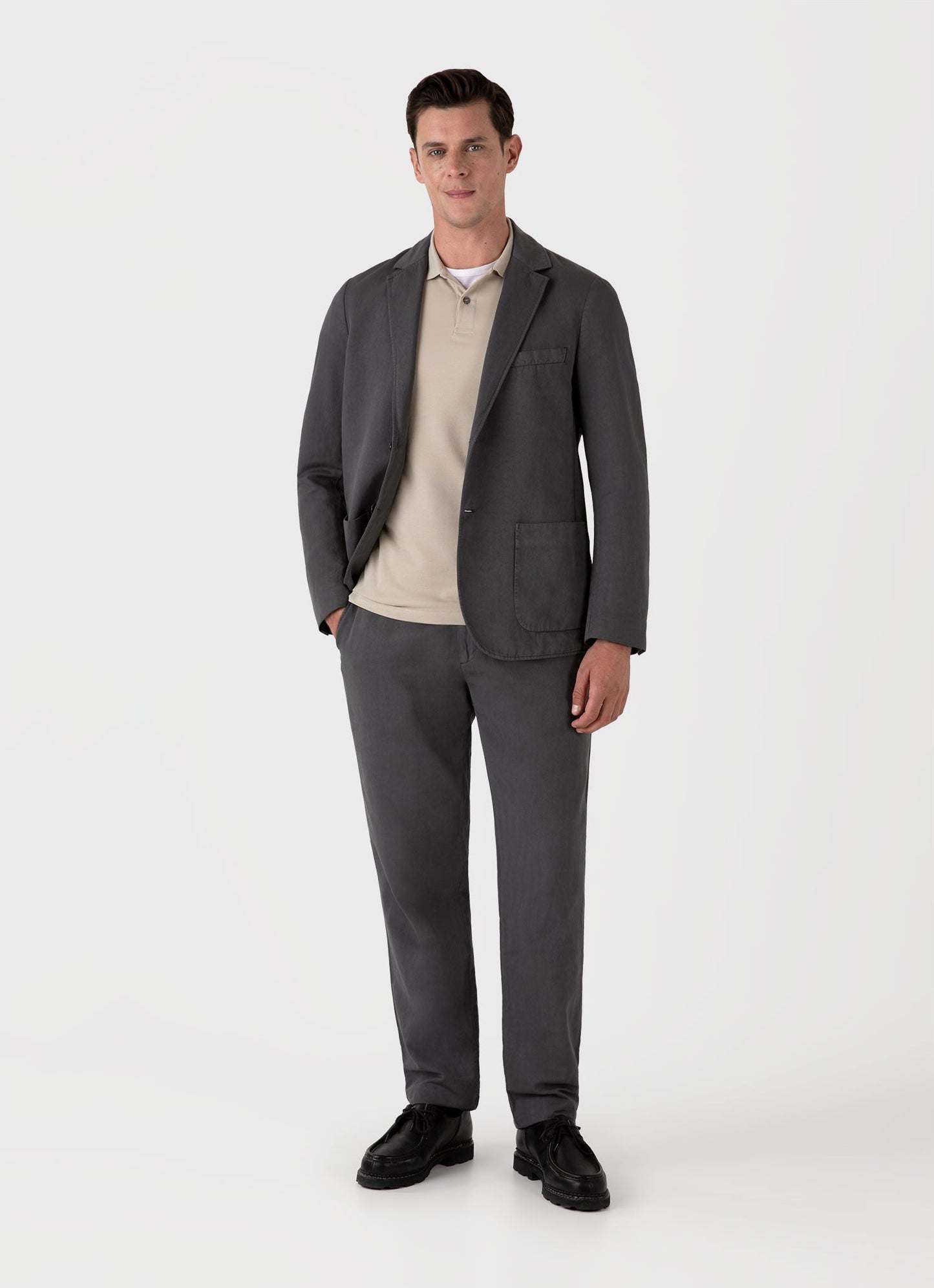 Mens Pique Polo Shirt In Ash Grey Mpol1028 Gyew