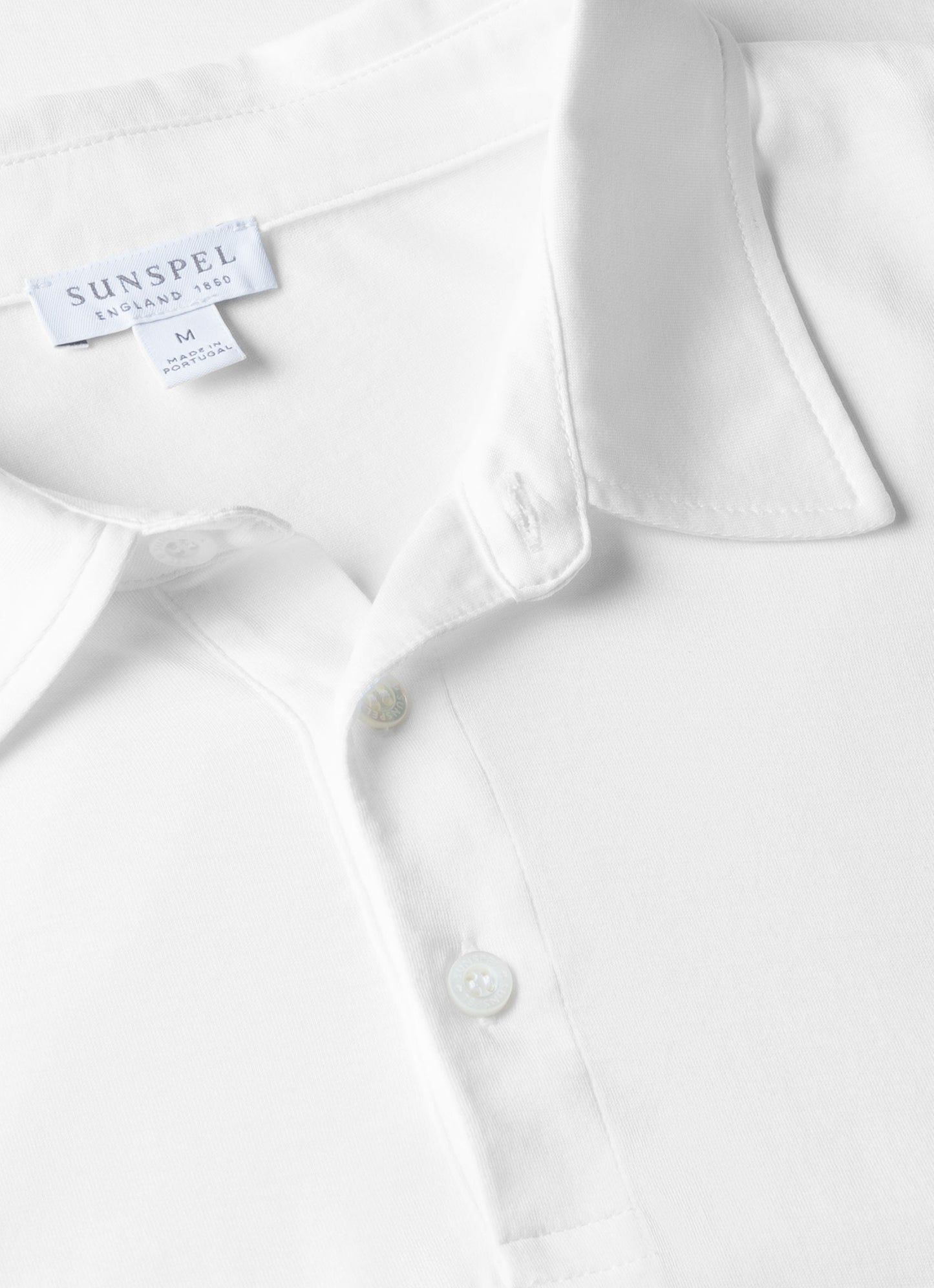 Mens Cotton Jersey Polo Shirt In White 1