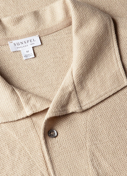 Men's Linen Piqué Polo Shirt in Hazelwood