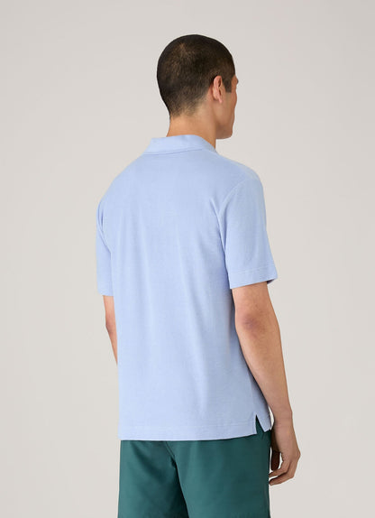 Mens Towelling Polo Shirt In Sky Mpol1574 Buwv