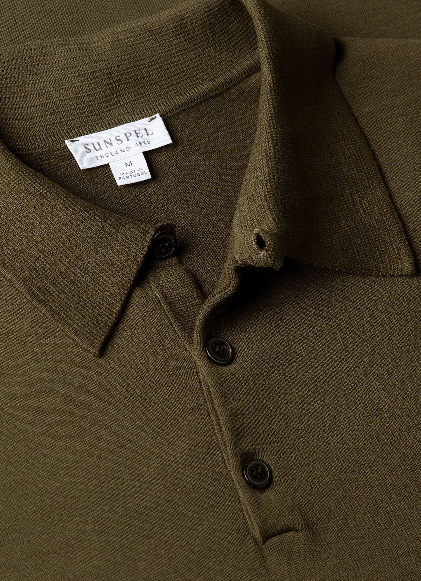 Mens Sea Island Cotton Knit Polo Shirt In Deep Olive Mpol8090 Gniz