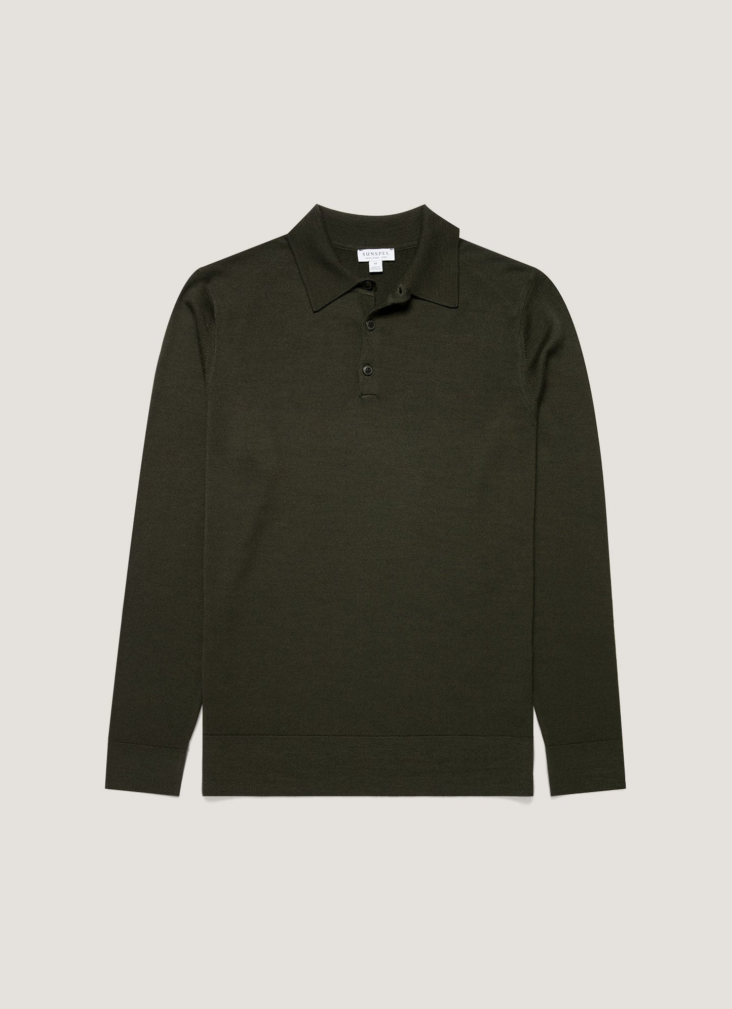 Mens Extra Fine Merino Polo Shirt In Dark Green Mpol8092 Gnin