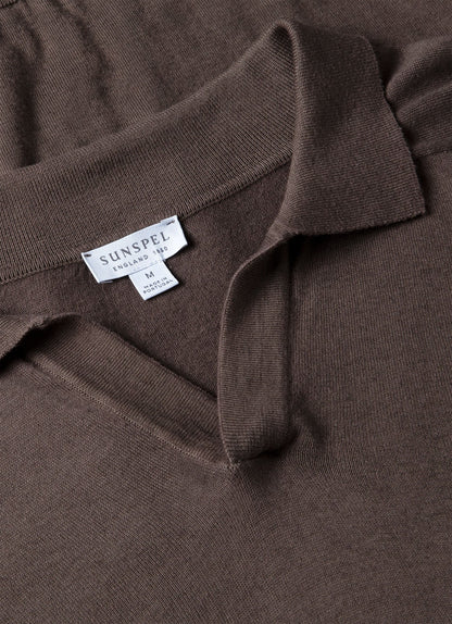 Mens Sea Island Cashmere Polo Shirt In Cedar Mpol8204 Breh