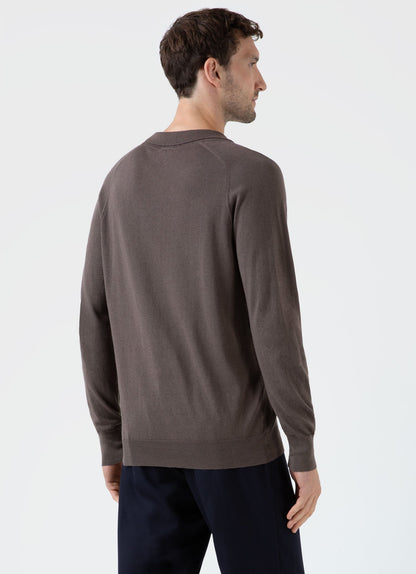 Mens Sea Island Cashmere Polo Shirt In Cedar Mpol8204 Breh