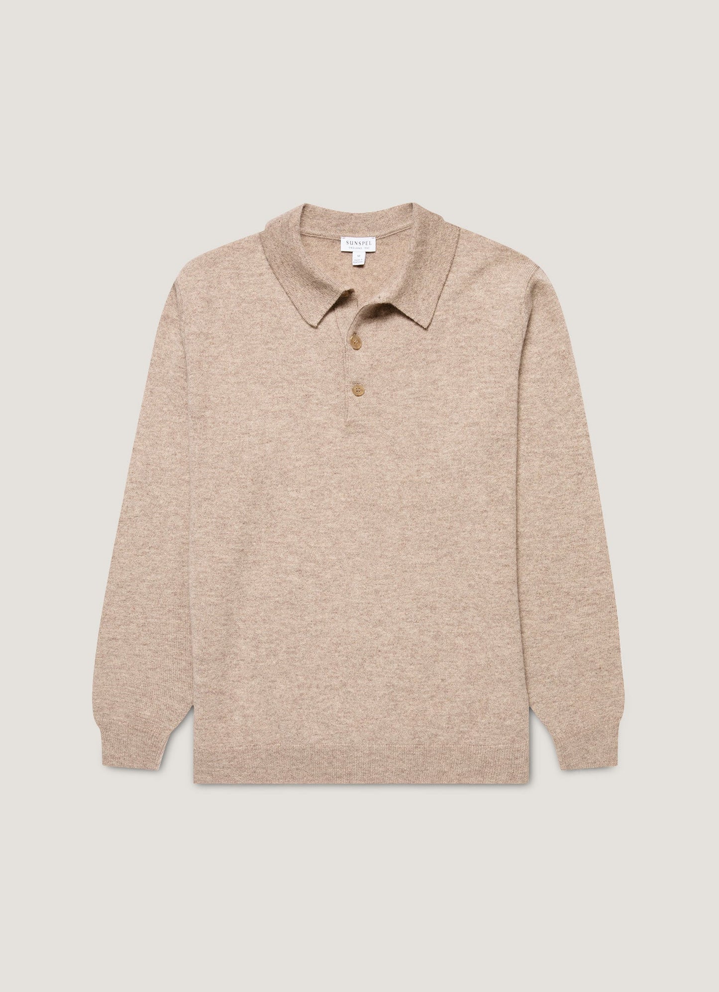 Mens Cashmere Polo Shirt In Oatmeal Melange Mpol8293 Whao