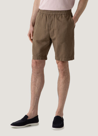 Drawstring Short In Dark Tan