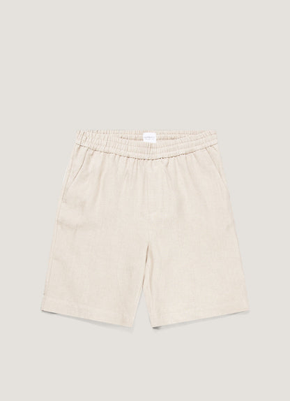 Mens Linen Drawstring Short In Sand Mshr3516 Brbd