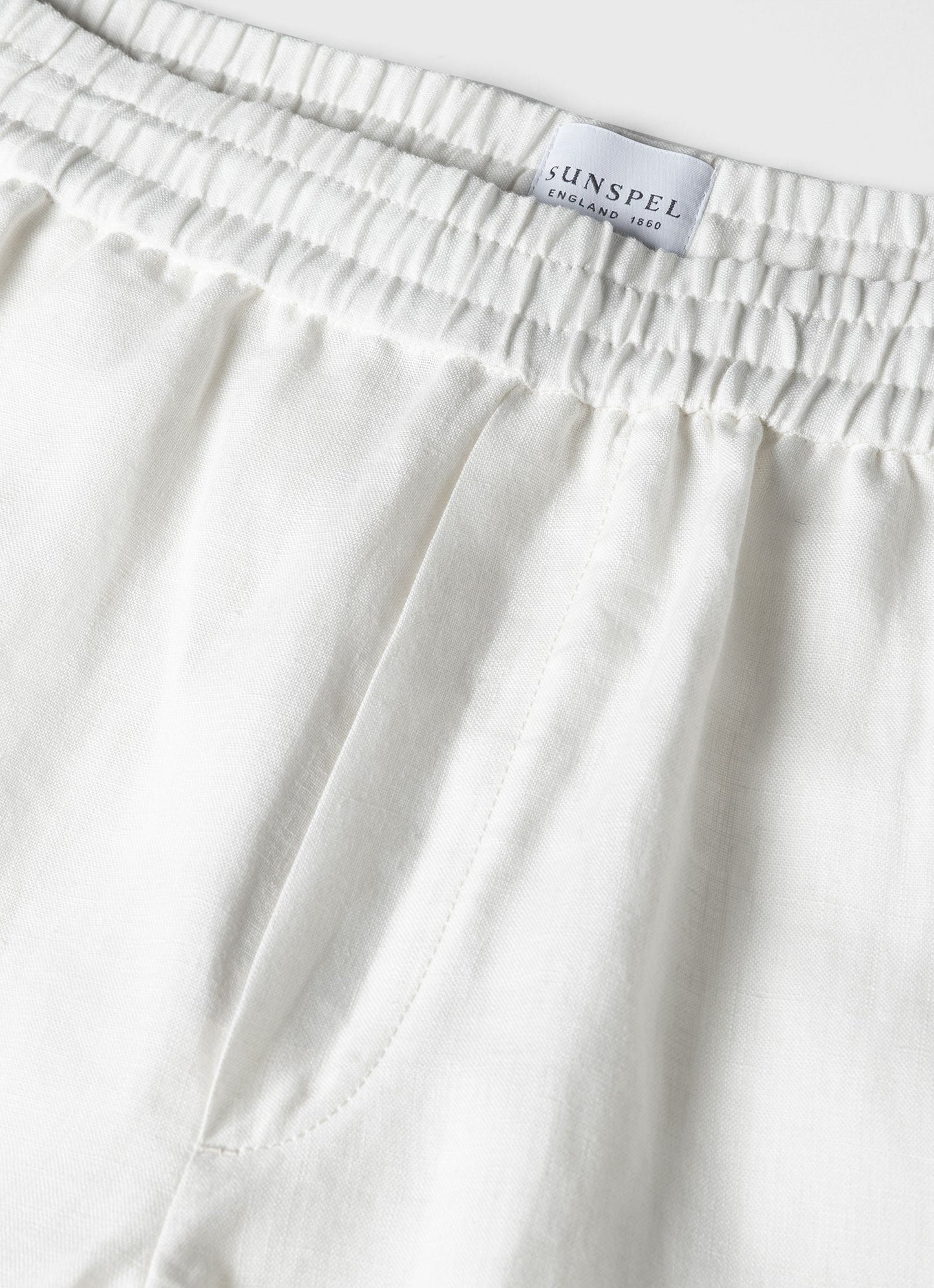 Mens Linen Drawstring Short In White Mshr3516 Whaa