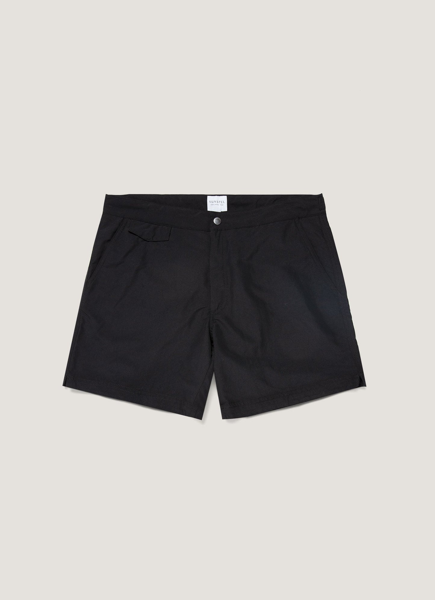 Mens Upcycled Marine Plastic Tailored Swim Short In Black