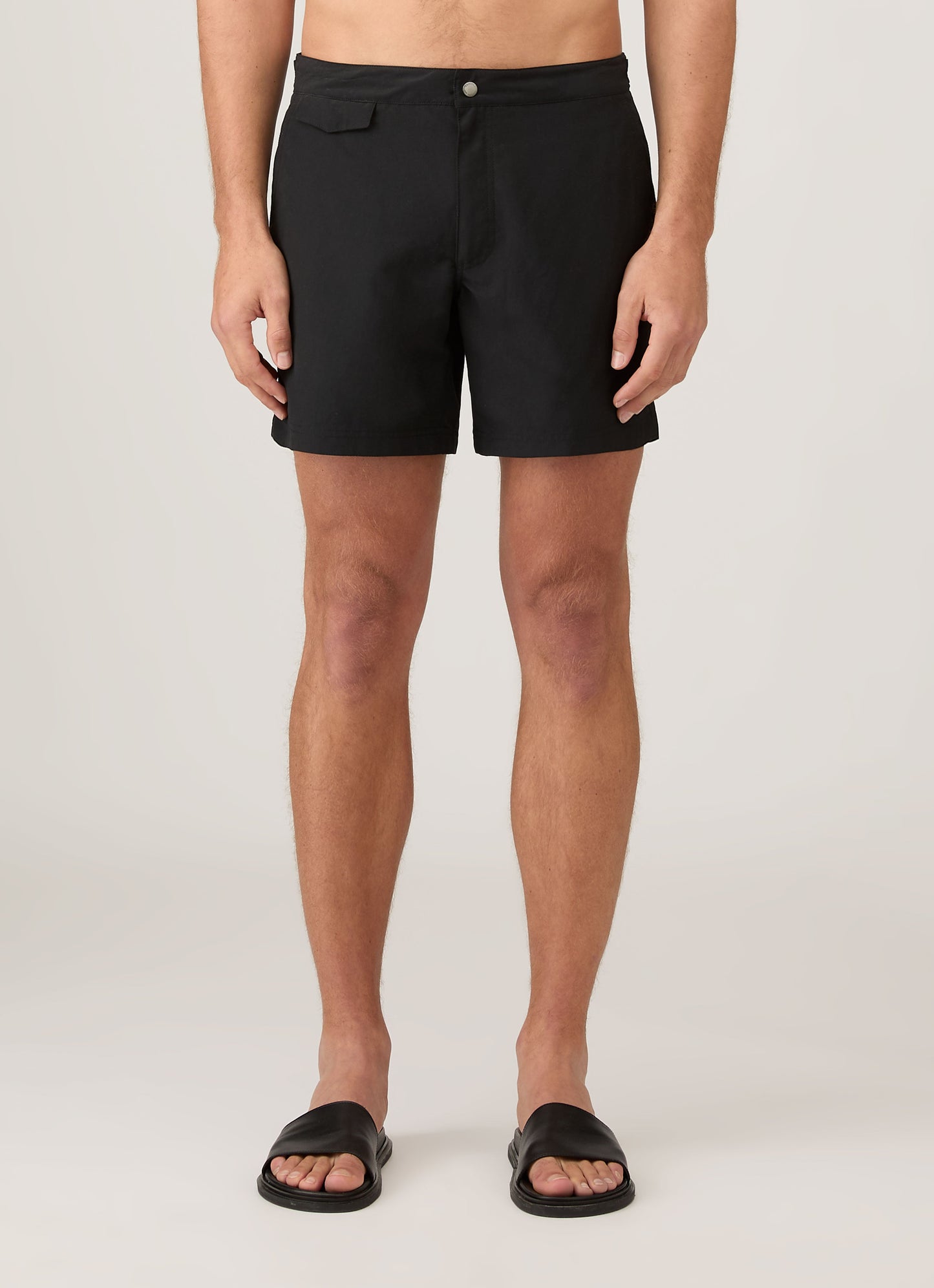 Mens Upcycled Marine Plastic Tailored Swim Short In Black