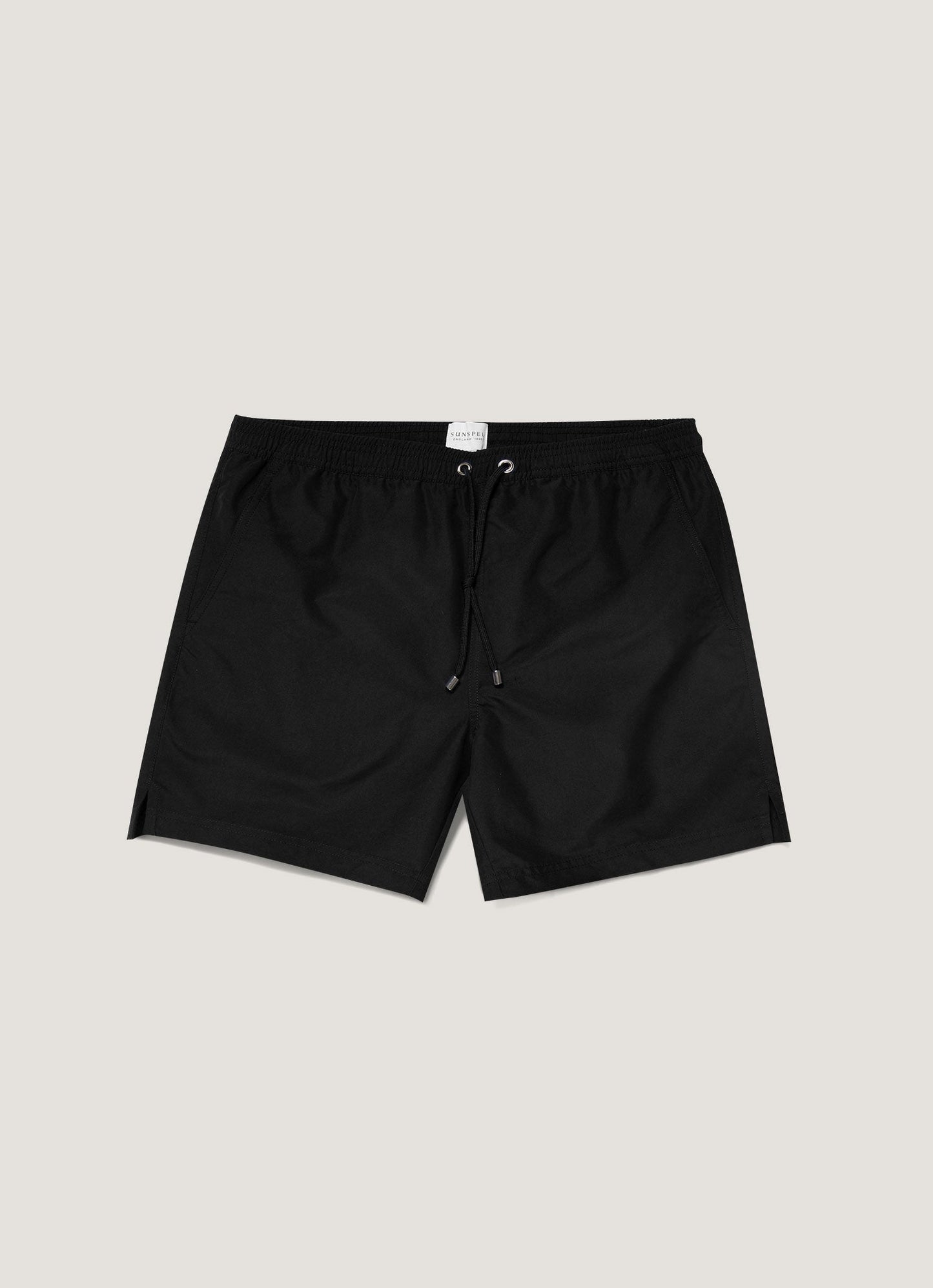Mens Upcycled Marine Plastic Drawstring Swim Short In Black