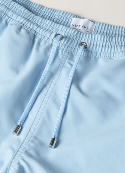 Mens Upcycled Marine Plastic Drawstring Swim Short In Light Blue
