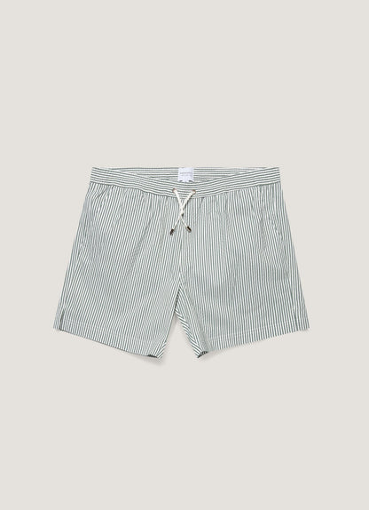 Mens Drawstring Swim Shorts In Dusk Green White Mshr3705S Stnq
