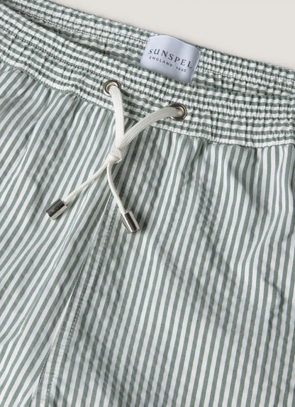 Mens Drawstring Swim Shorts In Dusk Green White Mshr3705S Stnq
