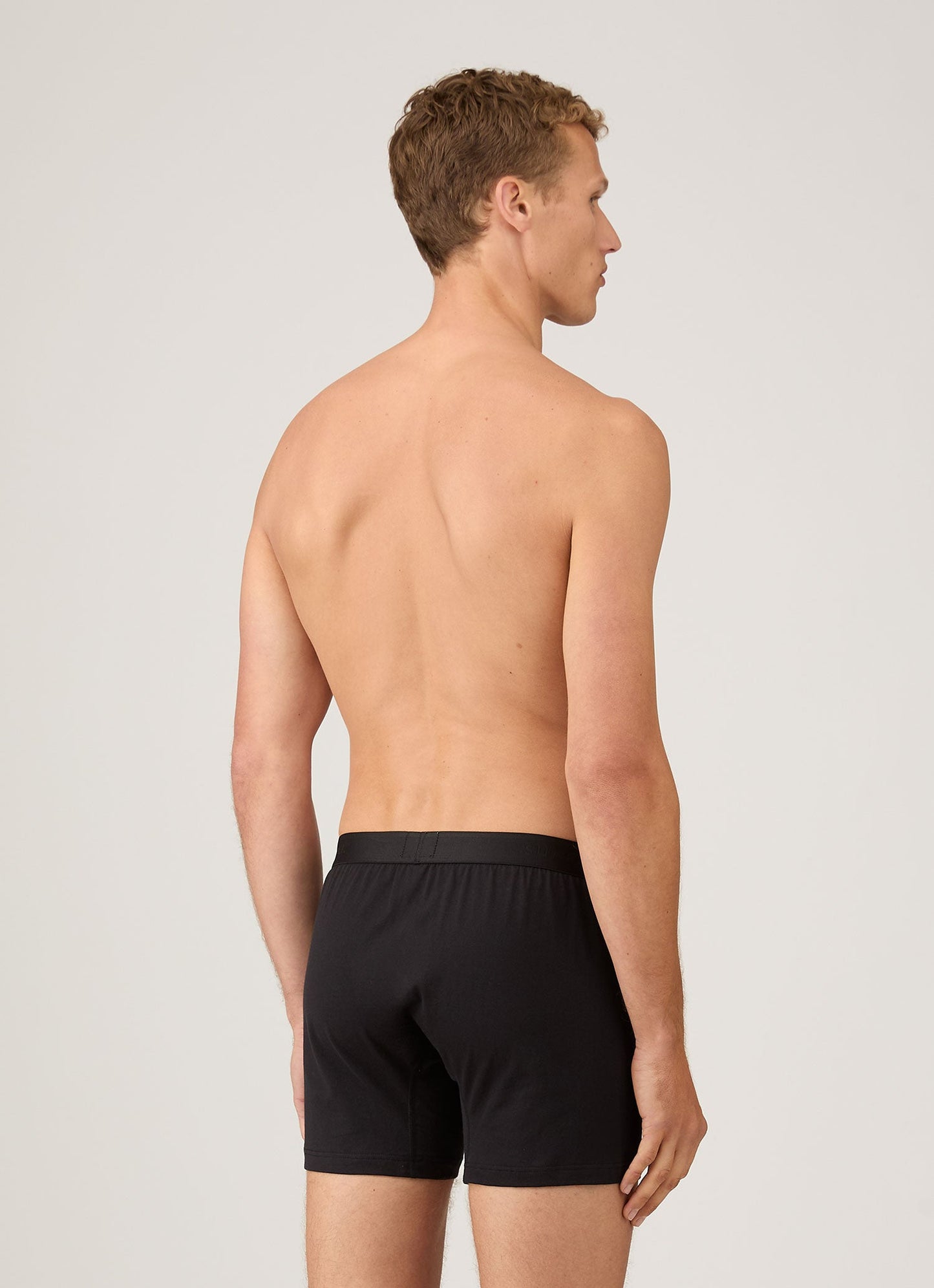 Mens Superfine Cotton Two Button Boxer Briefs In Black Mshr4415 Bkaa