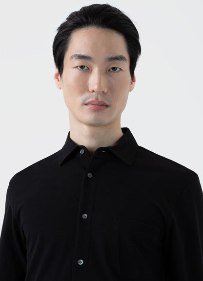 Mens Pima Pique Shirt In Black