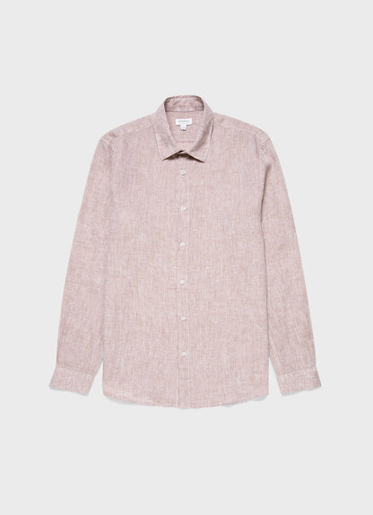 Men's Linen Shirt in Light Brown