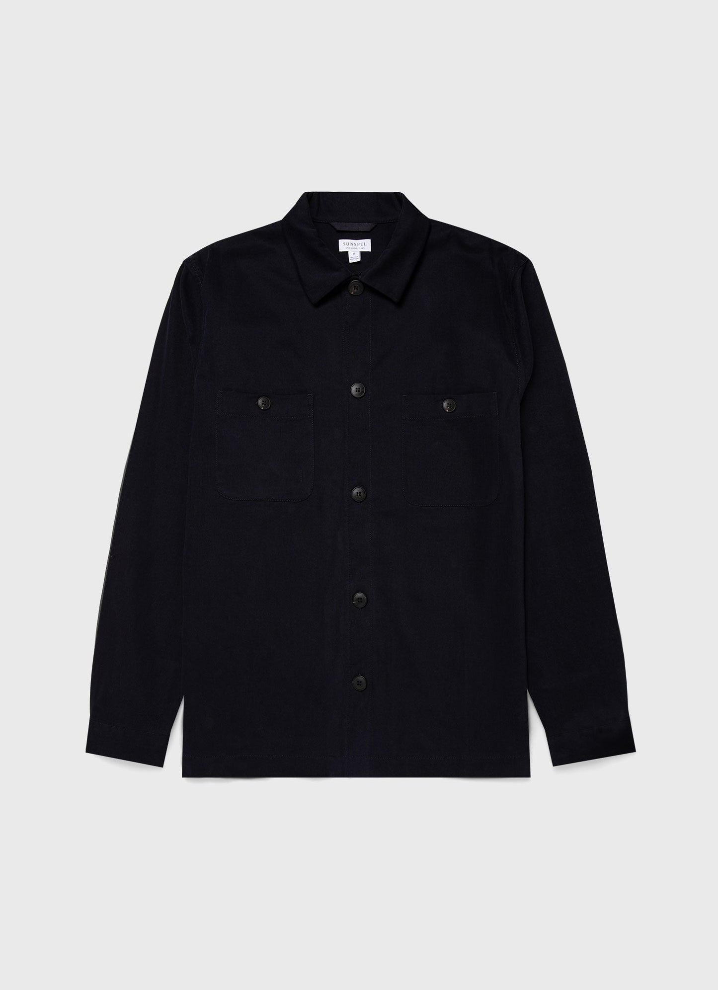 Mens Brushed Cotton Wool Overshirt In Navy Msht2094 Buaa