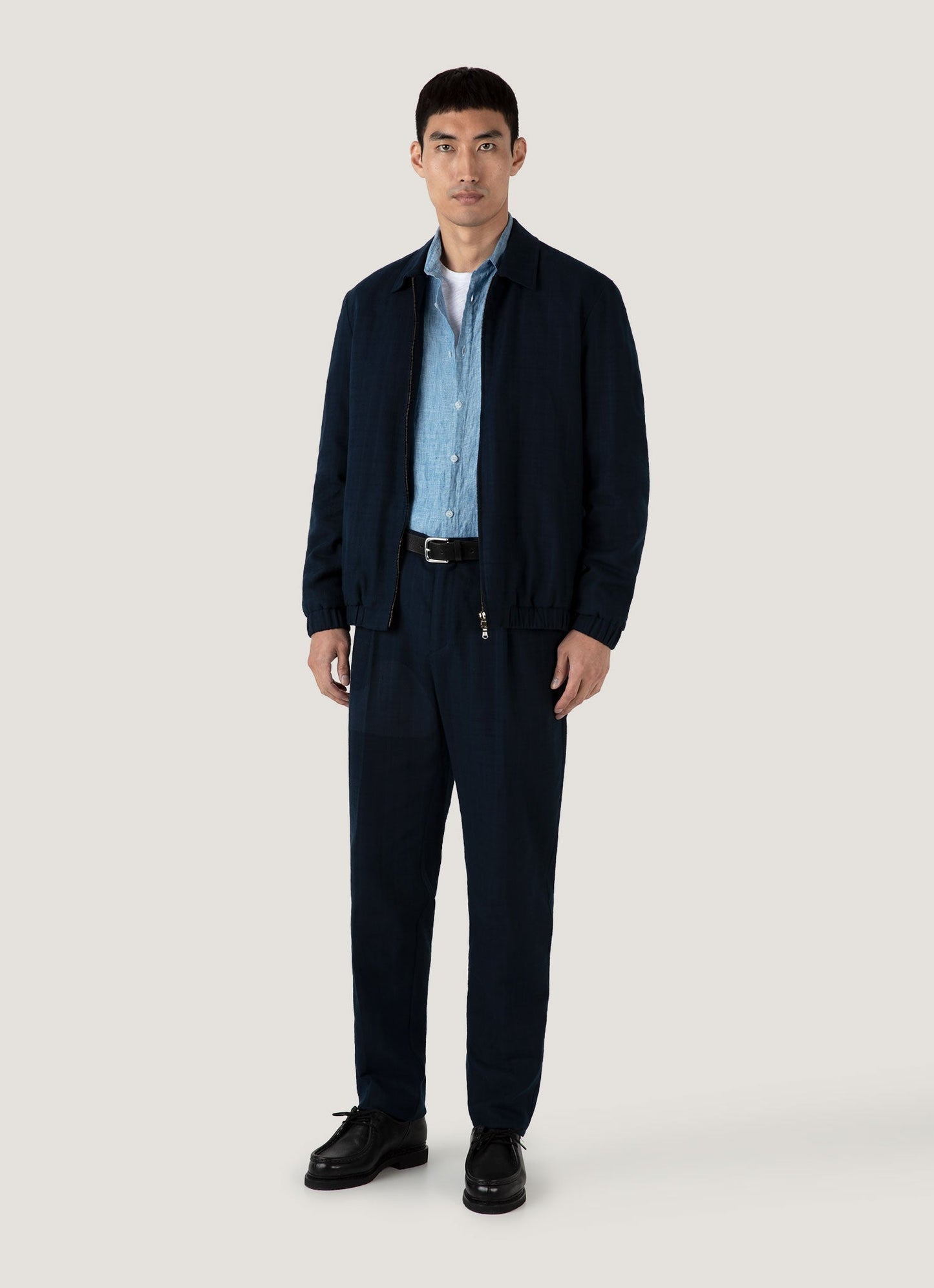Mens Linen Shirt In Como Blue Msht2106 Buvp