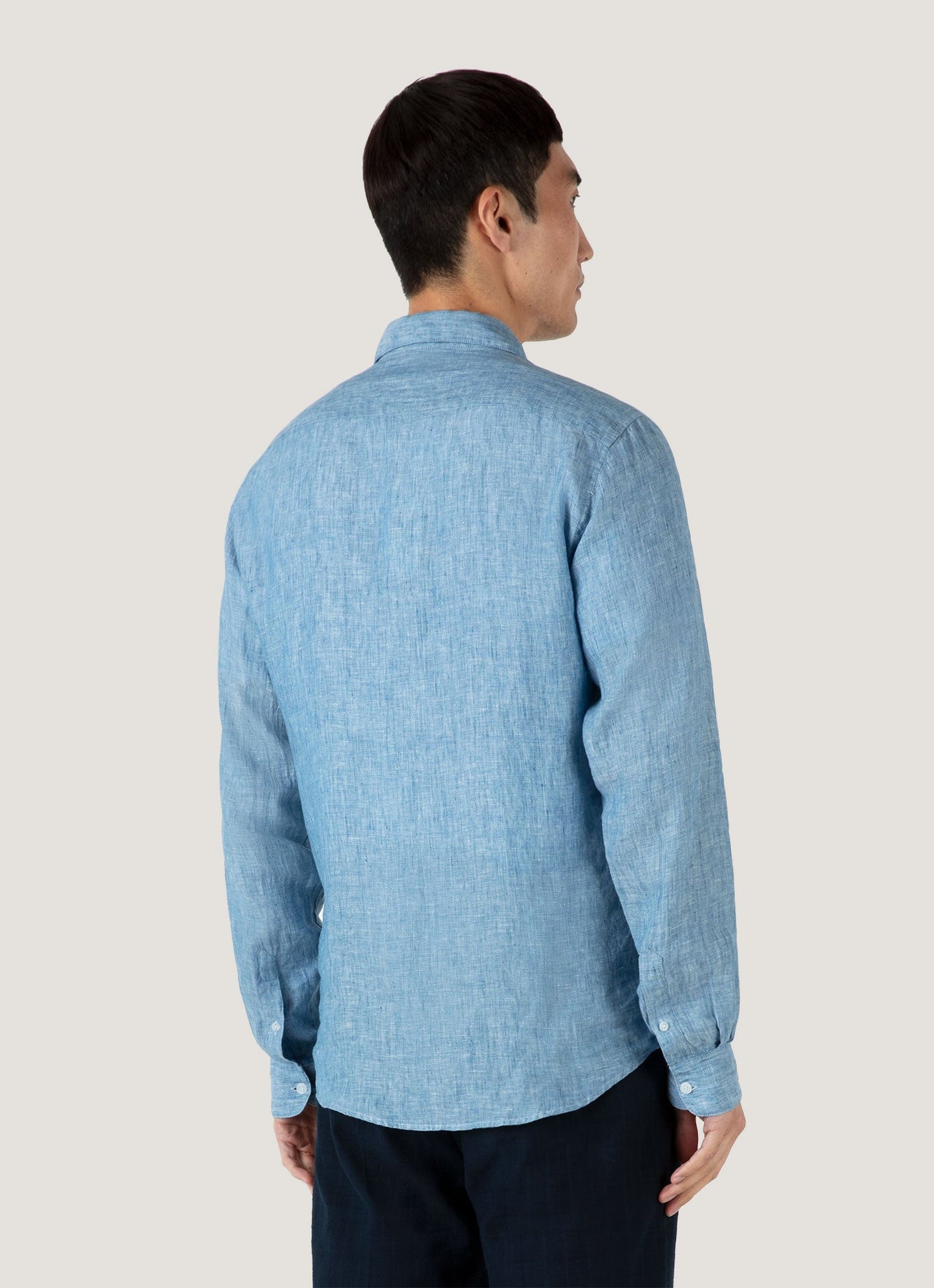 Mens Linen Shirt In Como Blue Msht2106 Buvp
