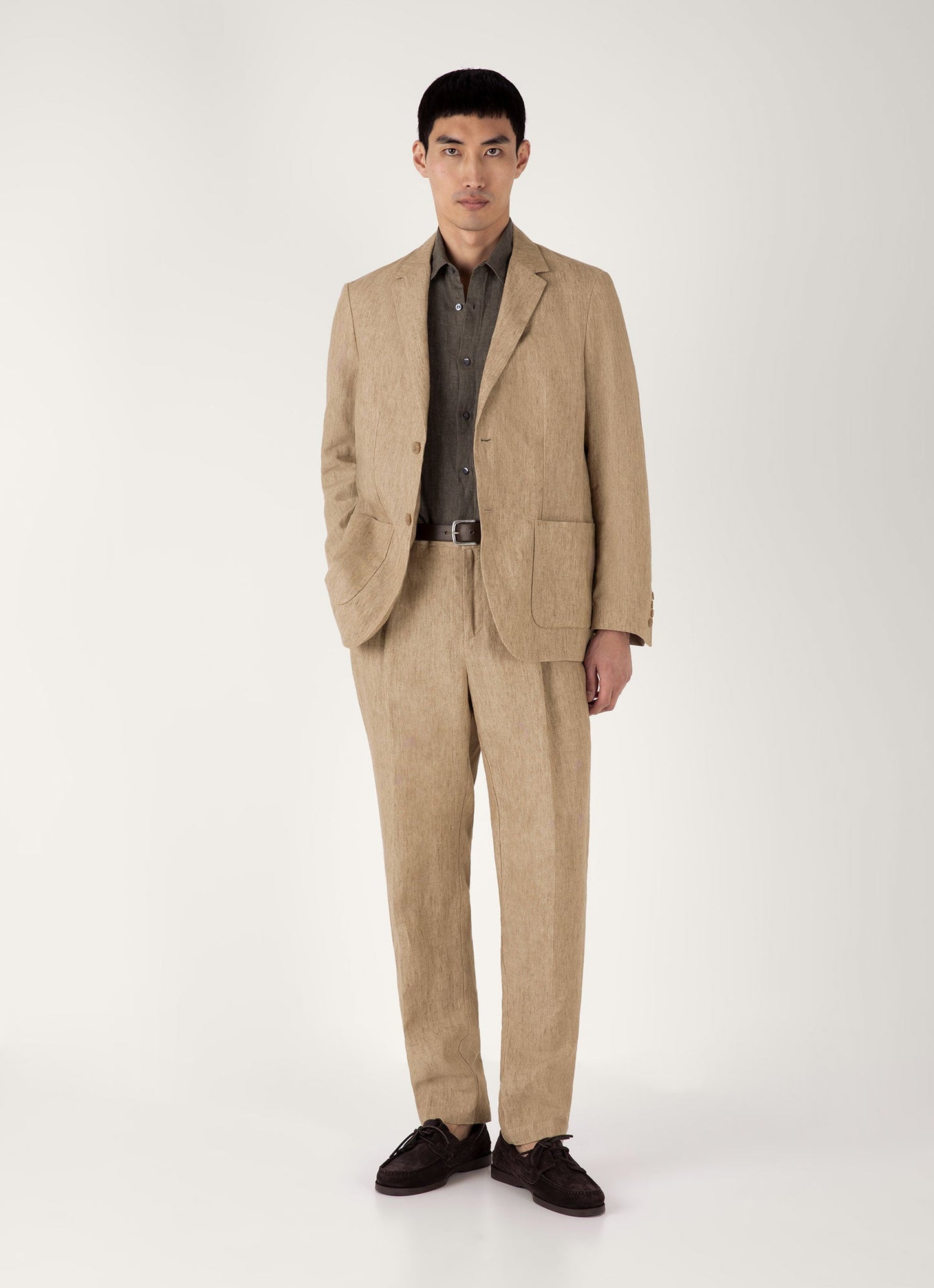 Mens Linen Shirt In Dusk Green Msht2106 Gnij
