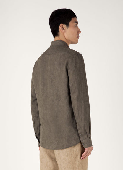Mens Linen Shirt In Dusk Green Msht2106 Gnij