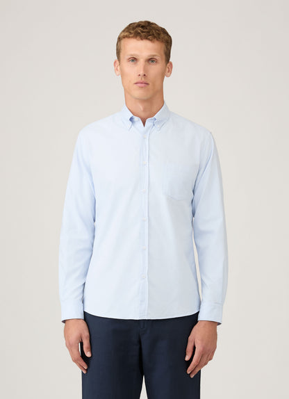Mens Button Down Oxford Shirt In Light Blue Msht2107 Bued