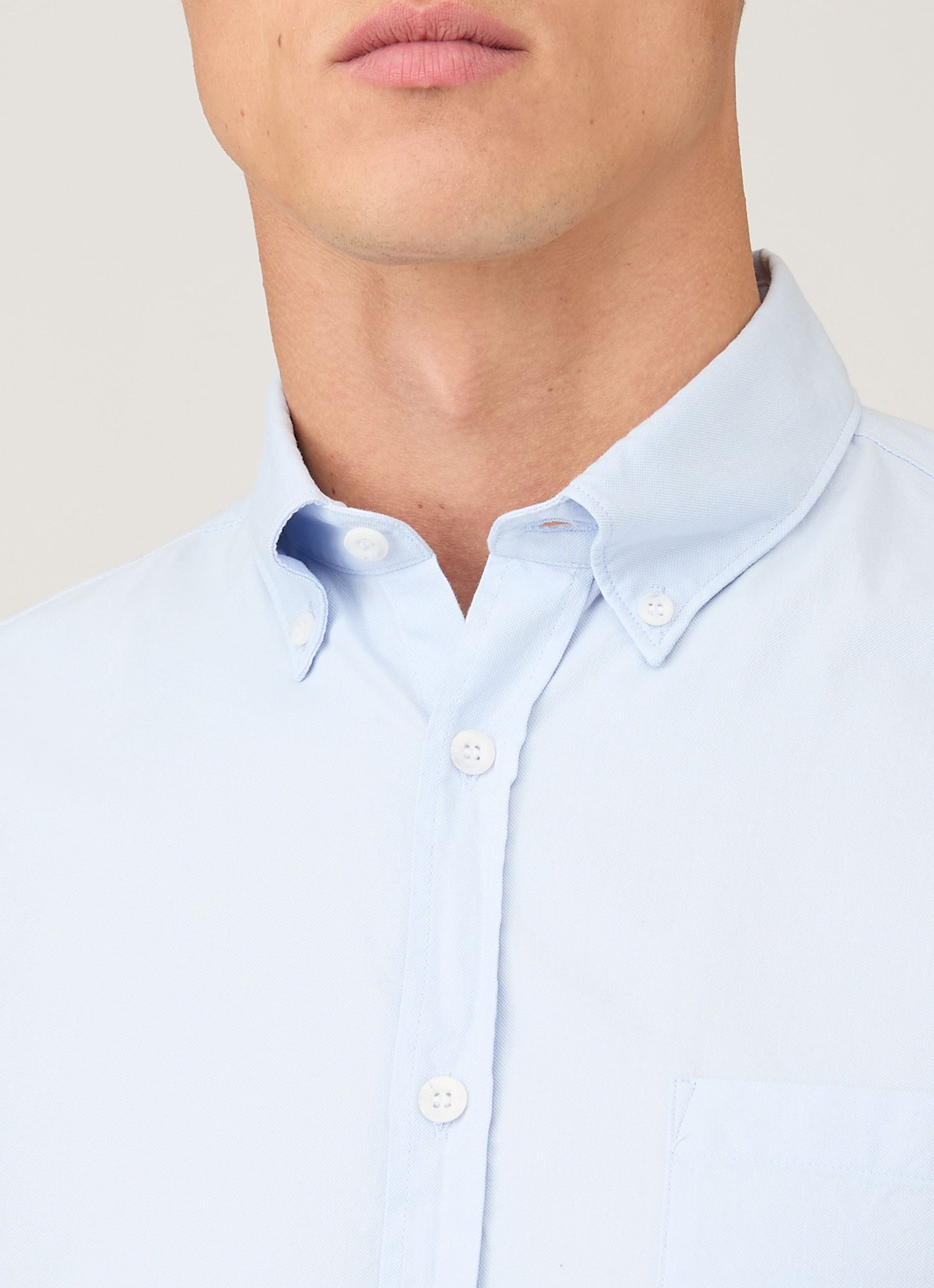 Mens Button Down Oxford Shirt In Light Blue Msht2107 Bued