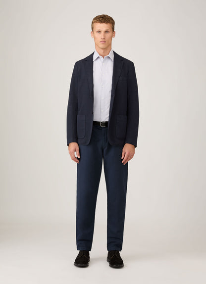Mens Oxford Shirt In White Navy Msht2128 Stkt