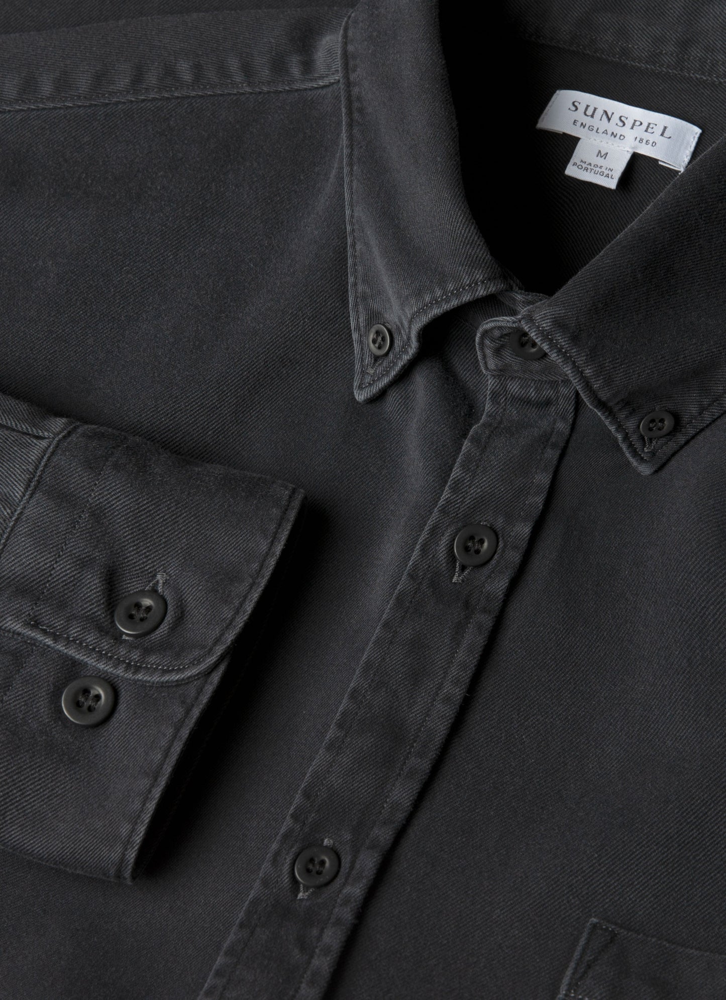 Mens Button Down Twill Shirt In Black Msht2134 Bkbh