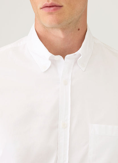 Mens Button Down Poplin Shirt In White Msht2148 Whaa