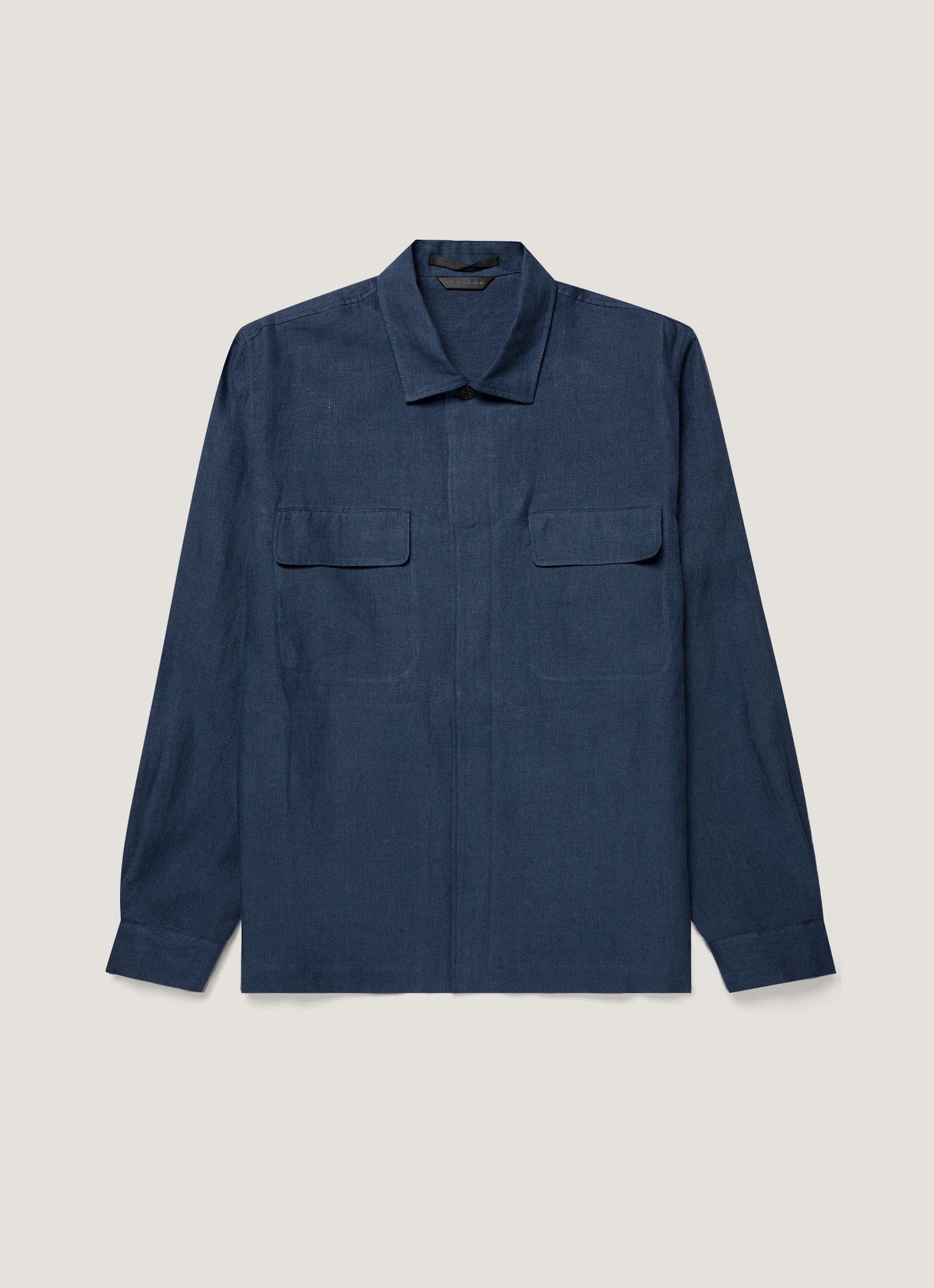 Mens Linen Overshirt In Light Navy Msht2152 Buaf