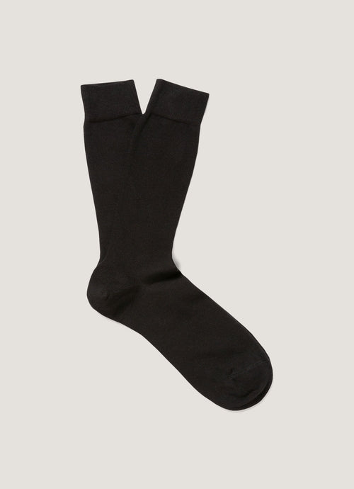 Mens Long Staple Cotton Sock In Black