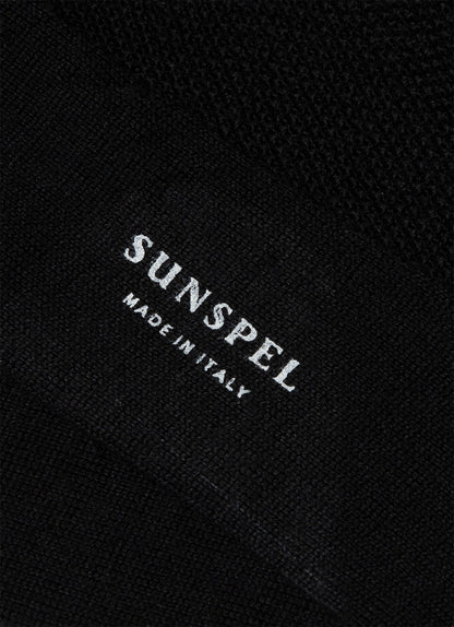 Men's Merino Wool Waffle Socks in Black