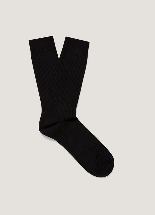 Mens Cotton Ribbed Socks In Black Msoc9479 Bkaa