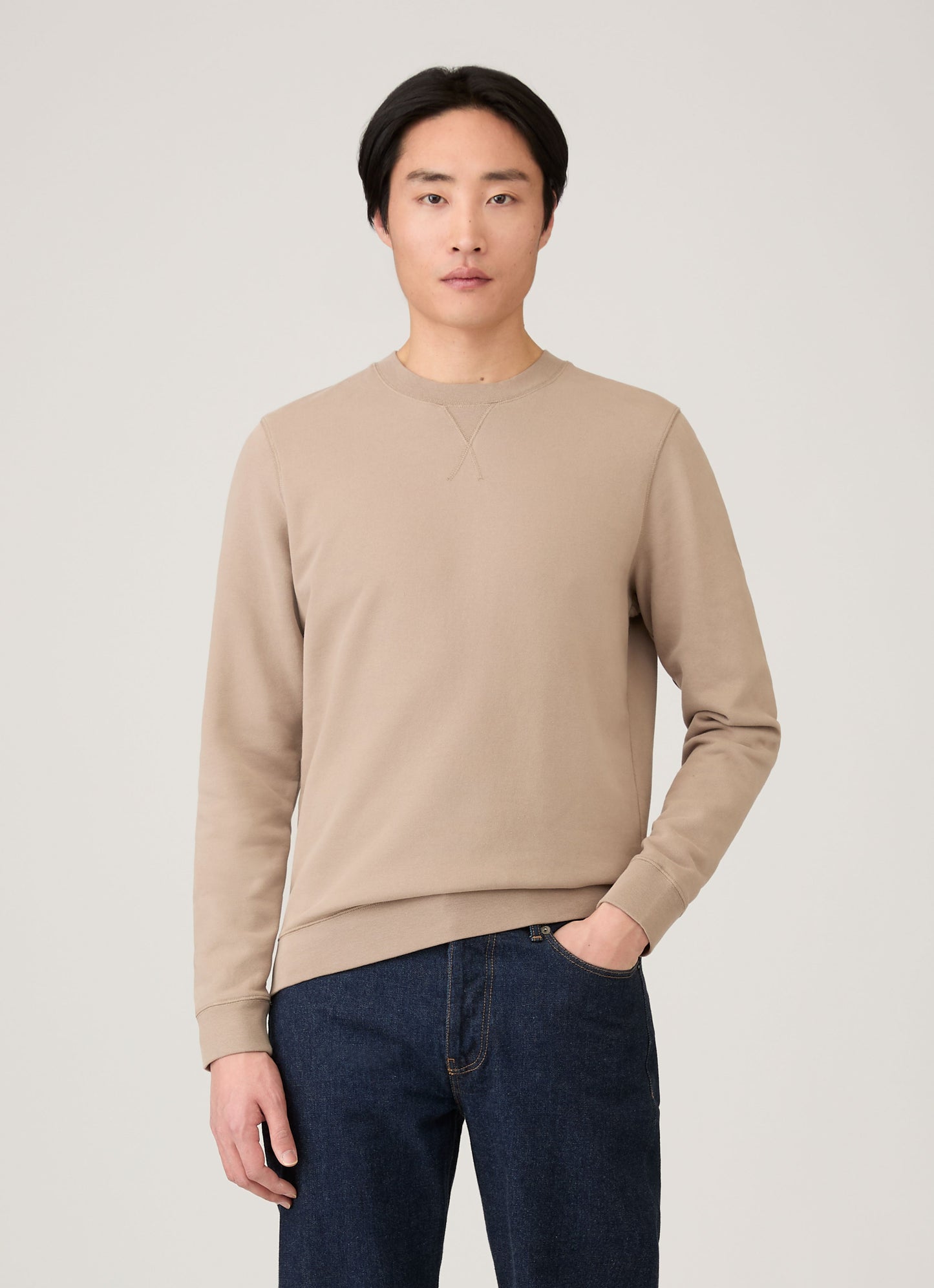 Mens Loopback Sweatshirt In Mink Mswe1516 Brgb