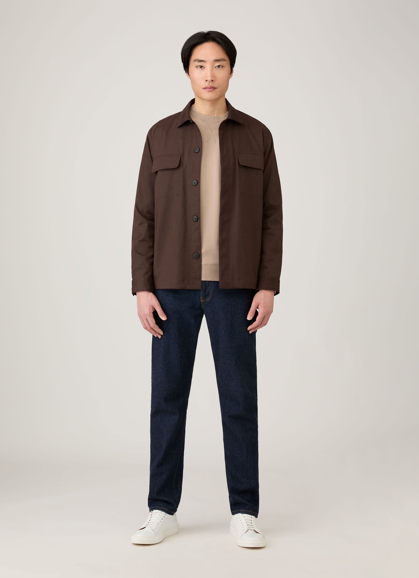 Mens Loopback Sweatshirt In Mink Mswe1516 Brgb