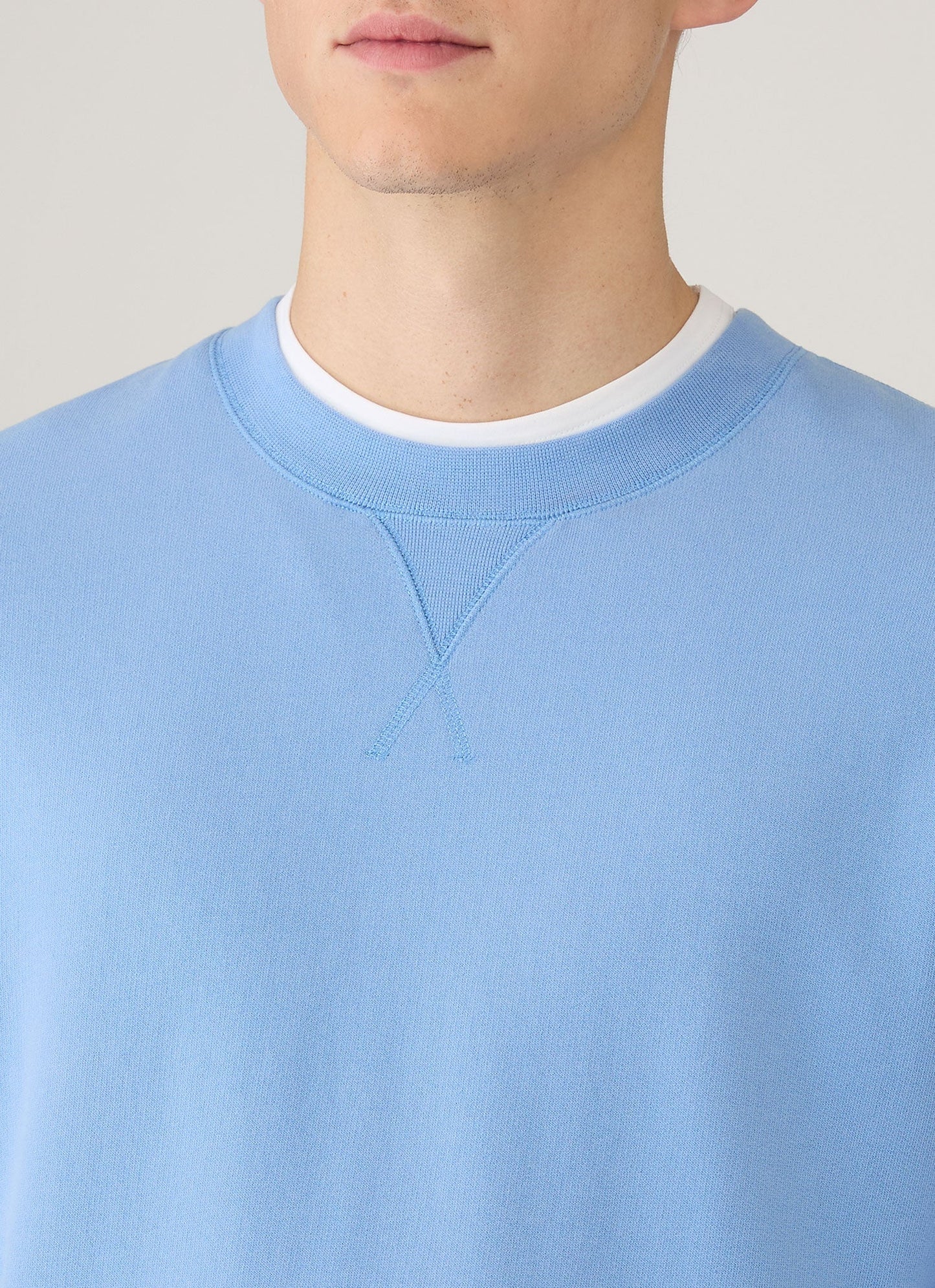 Mens Loopback Sweatshirt In Azure Blue Mswe1516 Buww