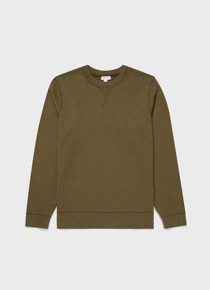 Mens Loopback Sweatshirt In Olive Green Mswe1516 Gnia