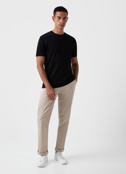 Mens Cotton Twill Stretch Slim Fit Chino Light Stone Mtrs3018