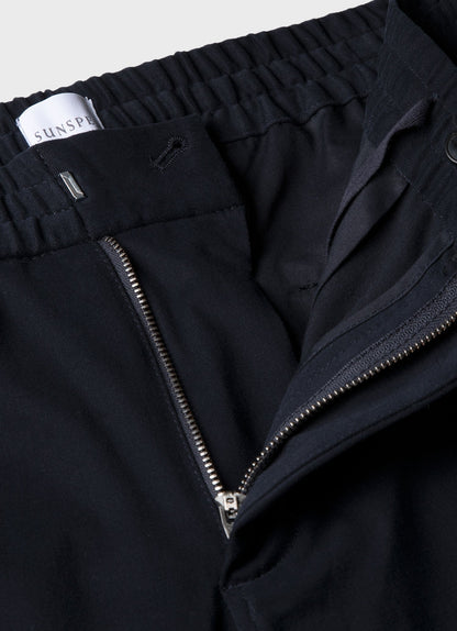 Mens Brushed Cotton Wool Drawstring Trouser In Navy Mtrs3083 Buaa