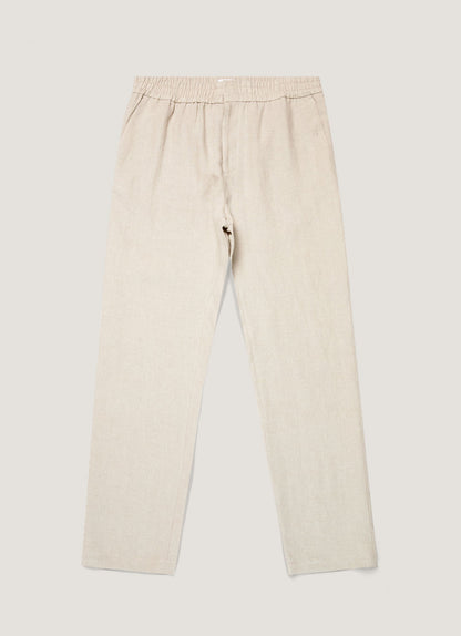 Mens Linen Drawstring Trouser In Sand Mtrs3092 Brbd