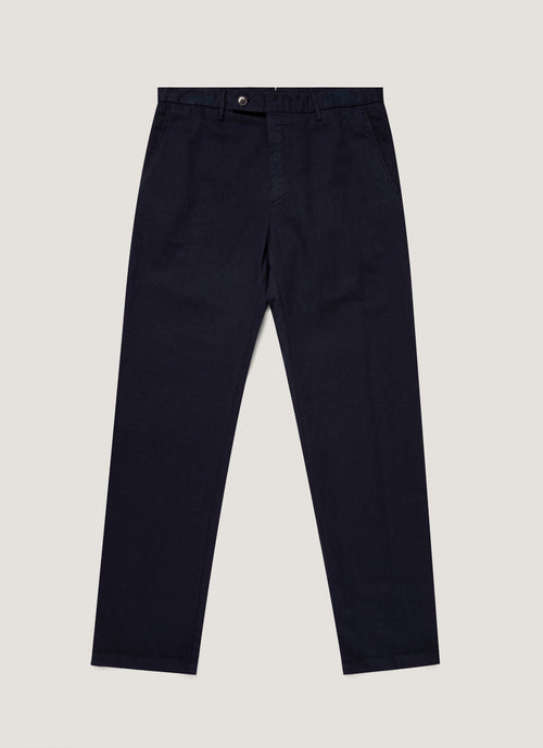Mens Cotton Linen Trouser In Navy Mtrs3136 Buaa
