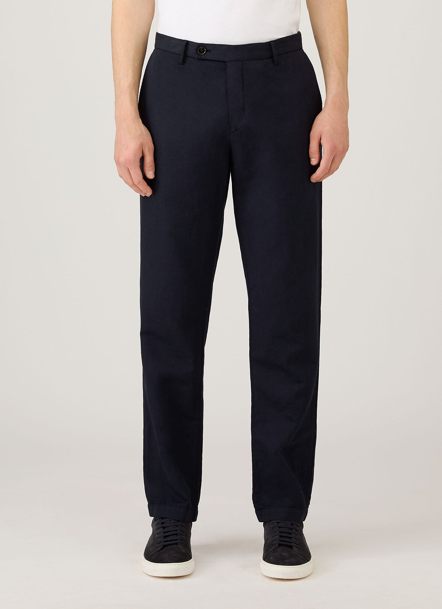 Mens Cotton Linen Trouser In Navy Mtrs3136 Buaa