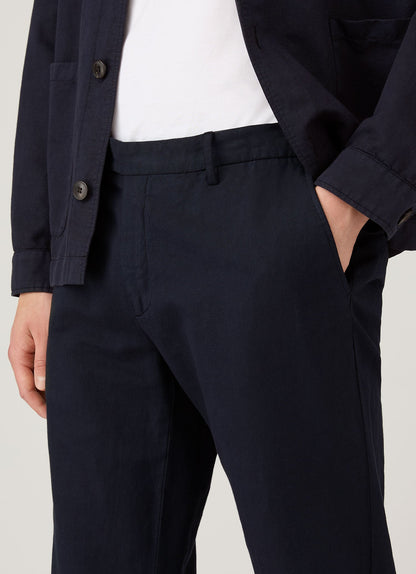 Mens Cotton Linen Trouser In Navy Mtrs3136 Buaa