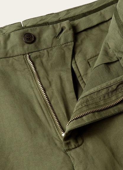 Mens Cotton Linen Trouser In Deep Olive Mtrs3136 Gniz
