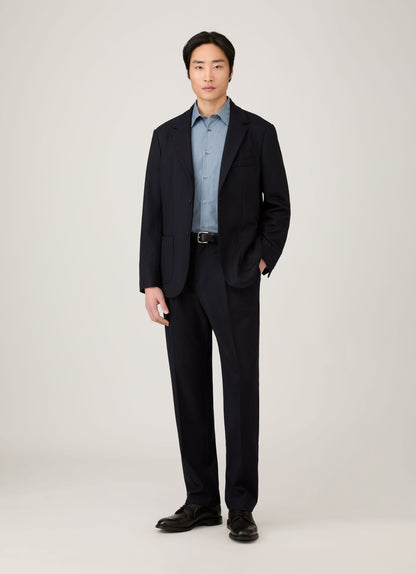 Mens Boiled Wool Trouser In Navy Mtrs3121 Buaa